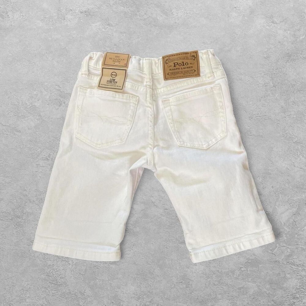 Polo Ralph Lauren Sullivan Slim Roll Up Jeans White 4T Kids Preppy NWT